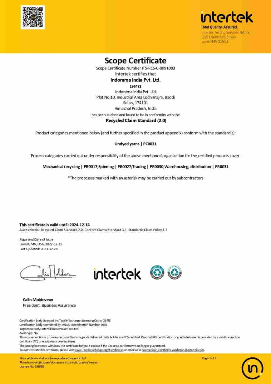 RCS Certificate
